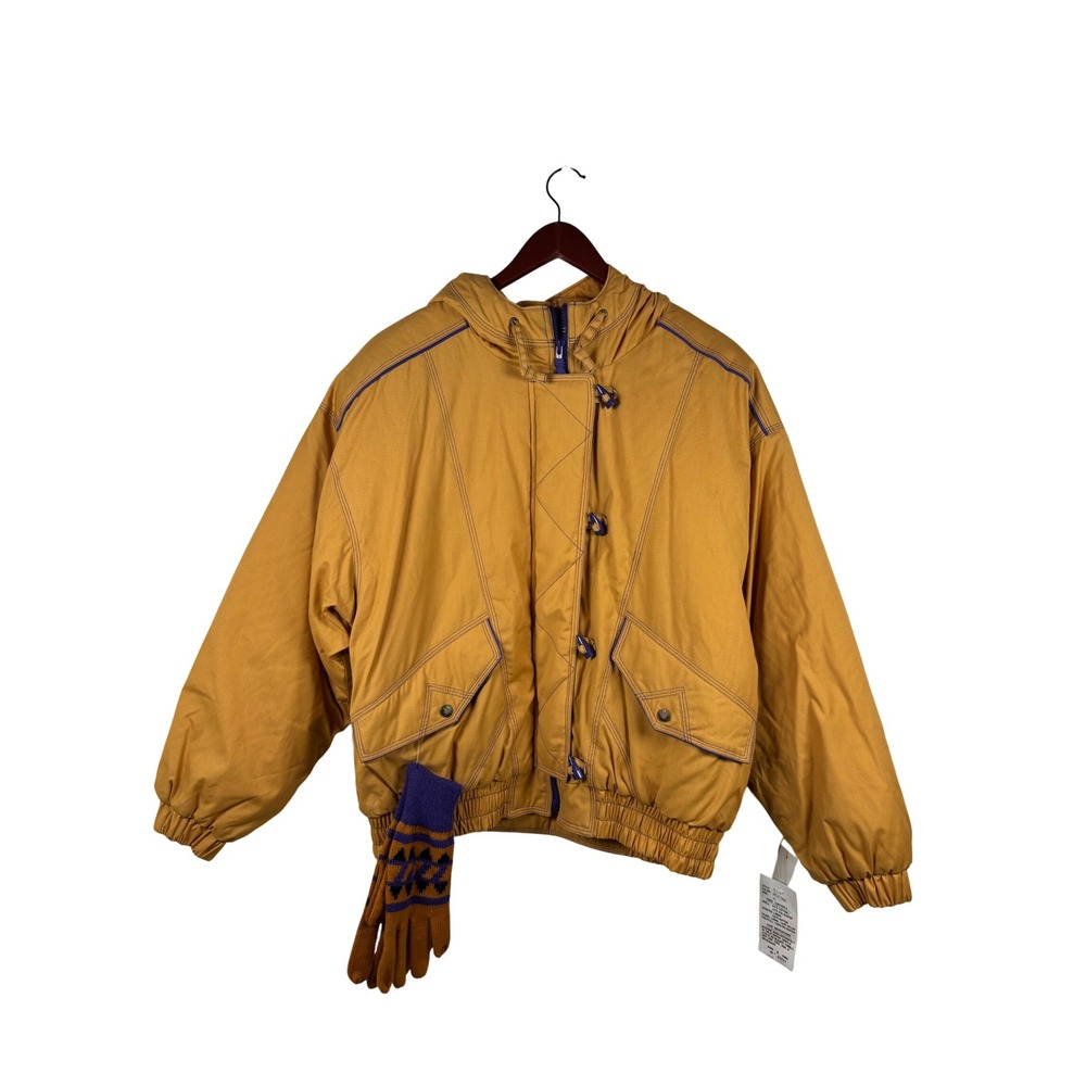 Vintage 80s 90s New York Girl Mustard Purple Jacket NWT Deadstock Pamida Tag